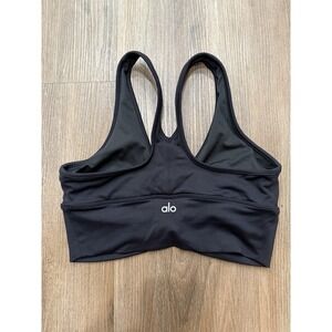 ALO Yoga Wild Thing Sports Bra Size M Black Woman's Pullover Razorback Padded